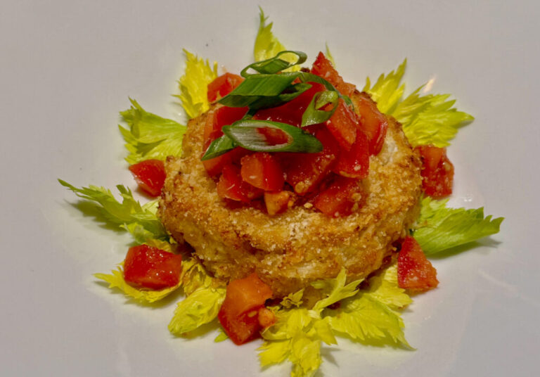 New Year’s Lump Crab Cakes with Bloody Mary Salsa